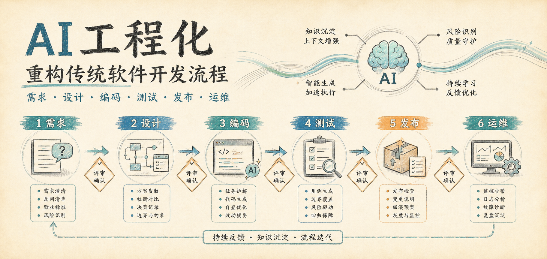 AI工程化：怎么把传统软件开发流程改造成一条AI增强流水线