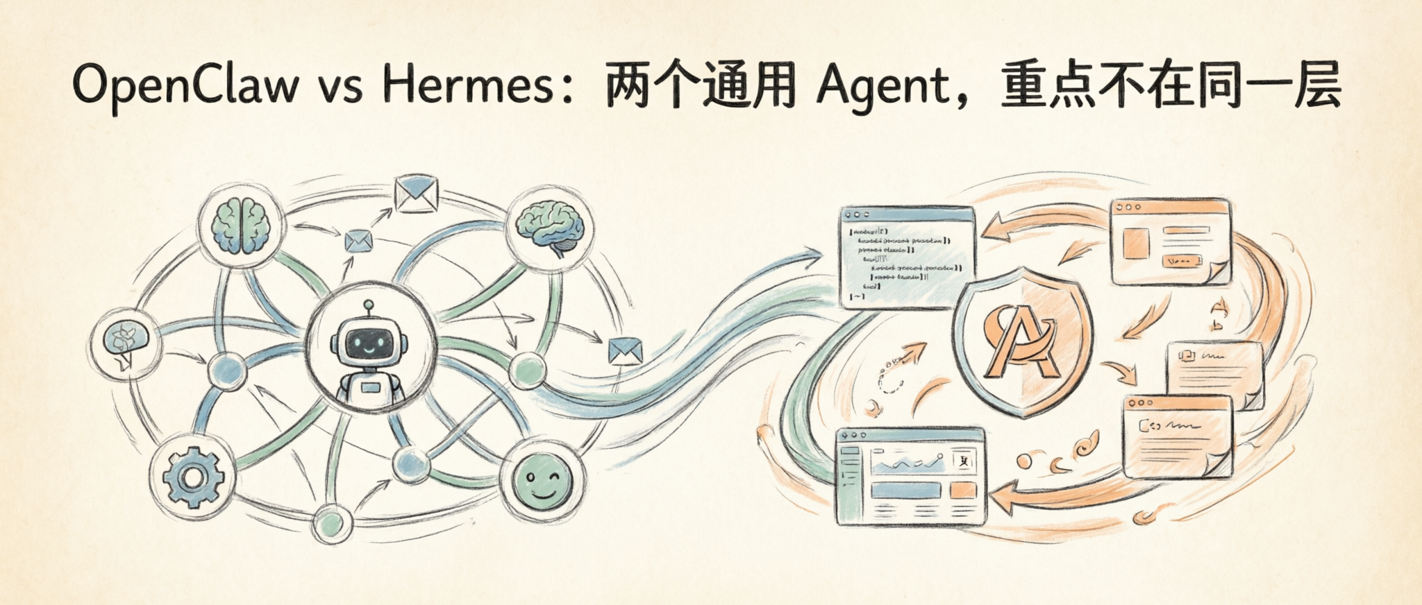 OpenClaw vs Hermes：两个通用 Agent，重点不在同一层